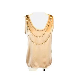 Banana Republic Sleeveless Top With Removable Pearl Necklace Embellishment